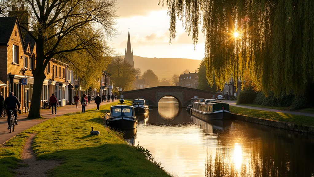 charming riverside town amenities