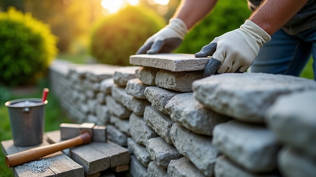 constructing durable garden stone walls