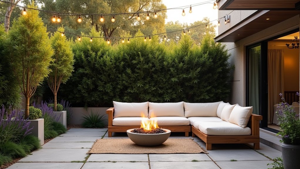 layered container garden privacy