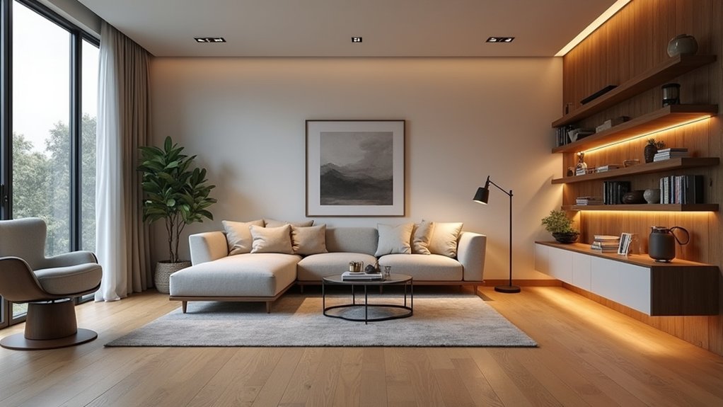 layered living room lighting