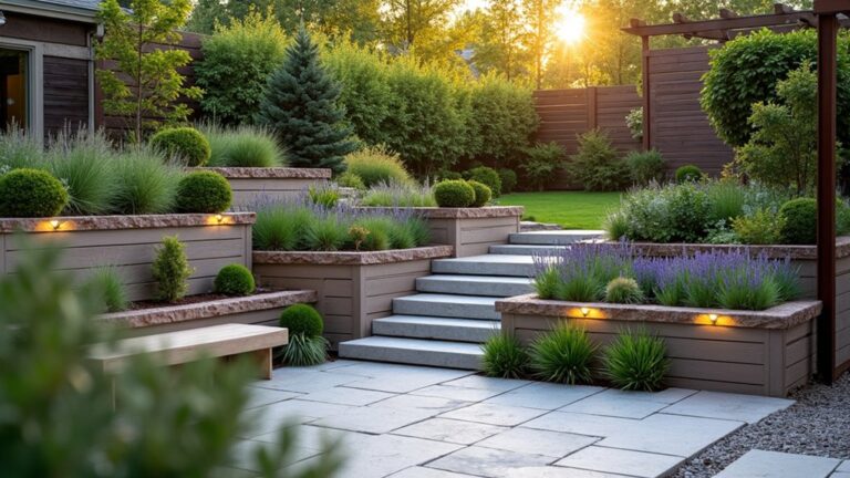 multi level garden hardscaping