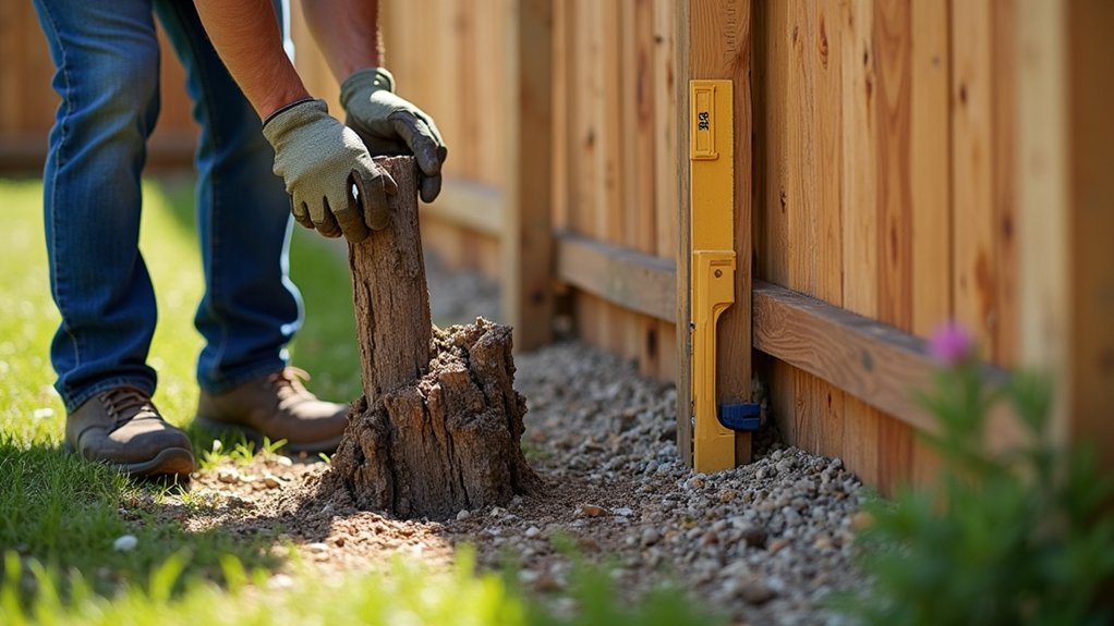 replace rotten fence posts